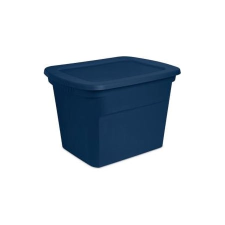 Storage Tote, 18 gal, 23-1/2 in L x 18-3/8 in W x 16-1/8 in H, Blue Morpho, 8 PK